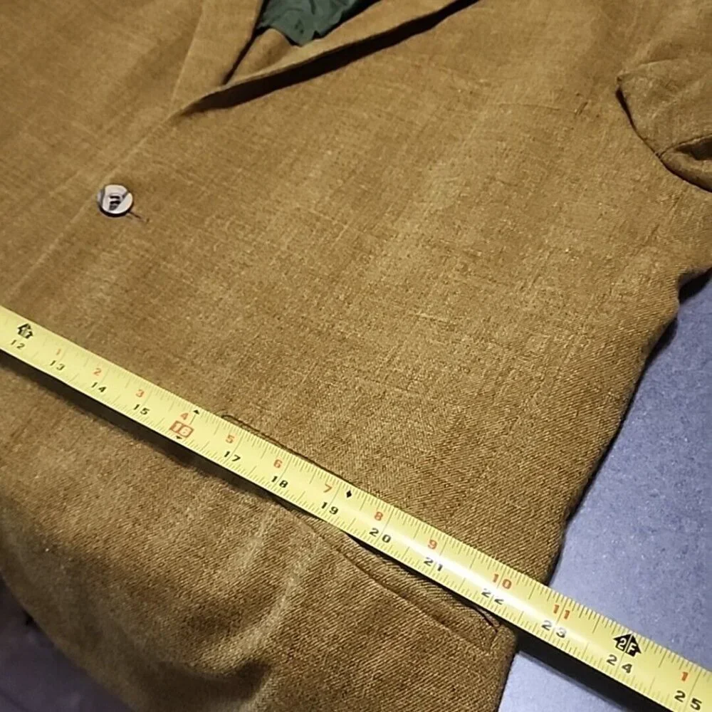 Men's Vintage 1960's The Gay Blade Heathered Moss Green Single Button Blazer - Picture 9 of 10